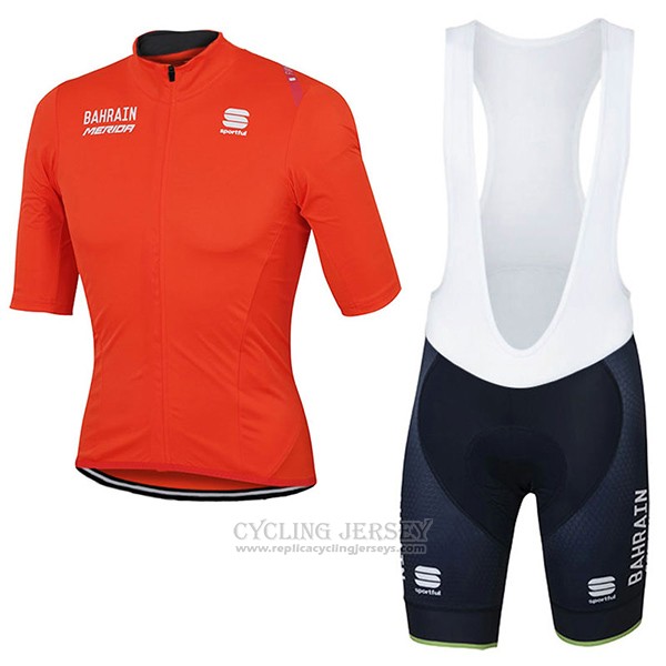 2017 Cycling Jersey Bahrain Merida Orange Short Sleeve and Bib Short